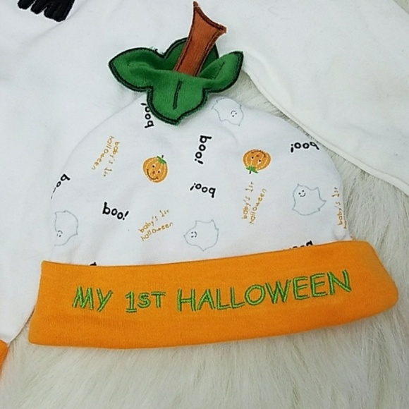 NWT 3pc Baby's 1st Halloween Bodysuit, Hat, Bootie - Picture 4 of 7